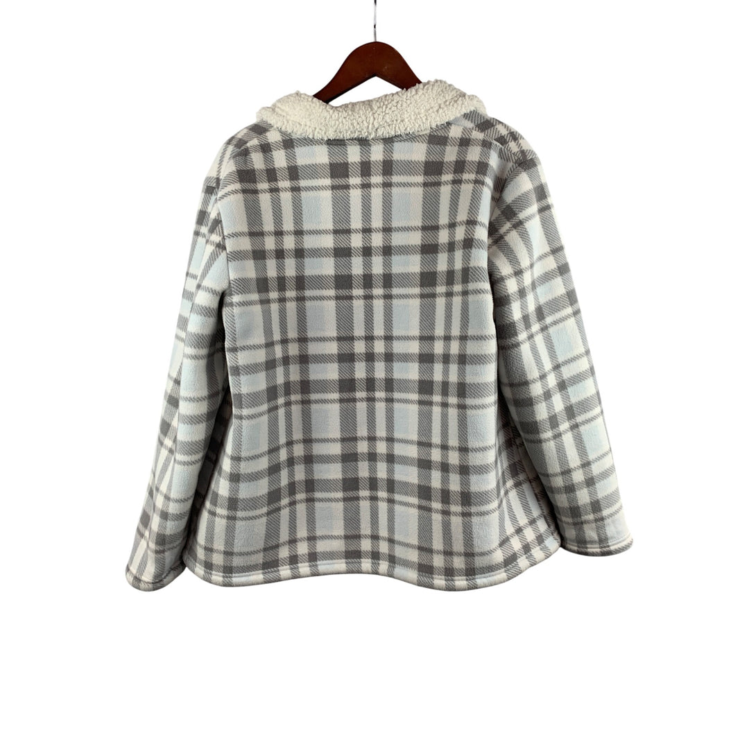 Croft & Barrow Womens Plaid Sherpa Jacket PL
