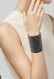 Women’s Brunello Cucinelli Small Black &amp; Gray Beaded Wrist Cuffs