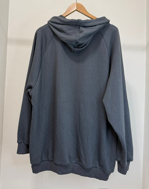 Cider “DON’T CARE” Rhinestone Hoodie – Dark Gray – Size XL (Oversized)