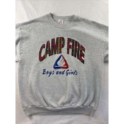 Jerzees Camp Fire Boys & Girls Sweatshirt XL Heather Gray USA
