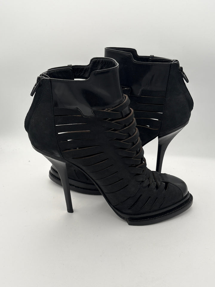Women Alexander Wang Freja Black Suede Strappy Heels Size 8