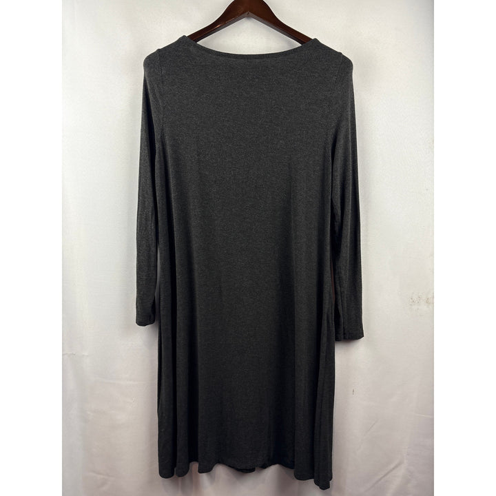 Women’s Eileen Fisher Medium Dark Grey Long Sleeve Shirt Dress