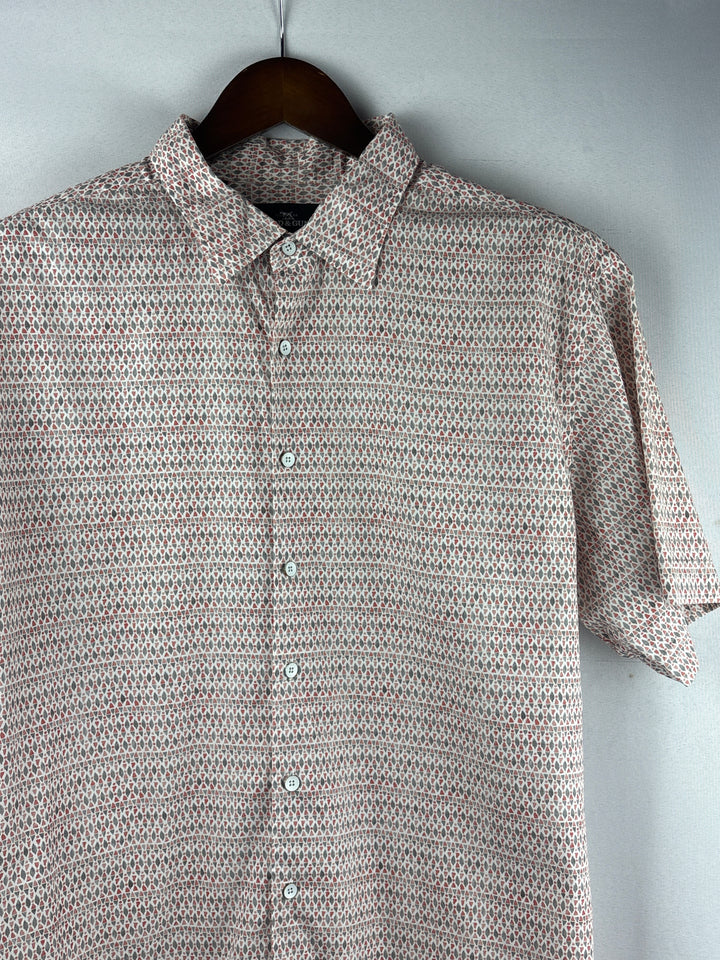 Men’s Rodd &amp; Gunn 2XL Red &amp; Gray Abstract Pattern Button Up