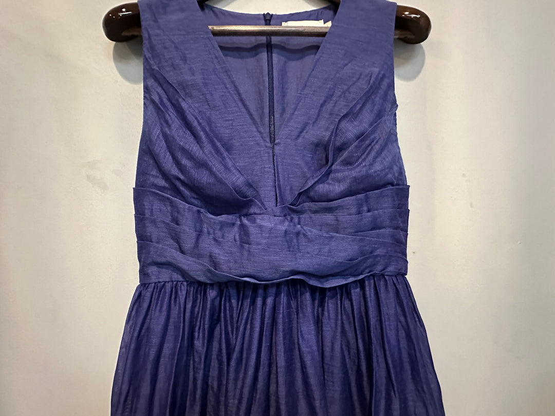 Womens Zimmerman Tama Linen Silk Ultramarine Mini Dress Size 3
