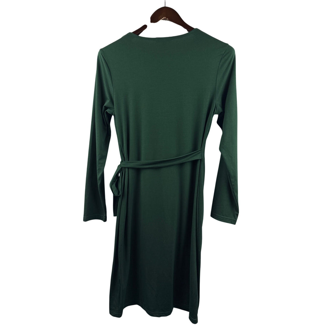 Women’s Berydress Large Emerald Green Wrap Style Midi Dress
