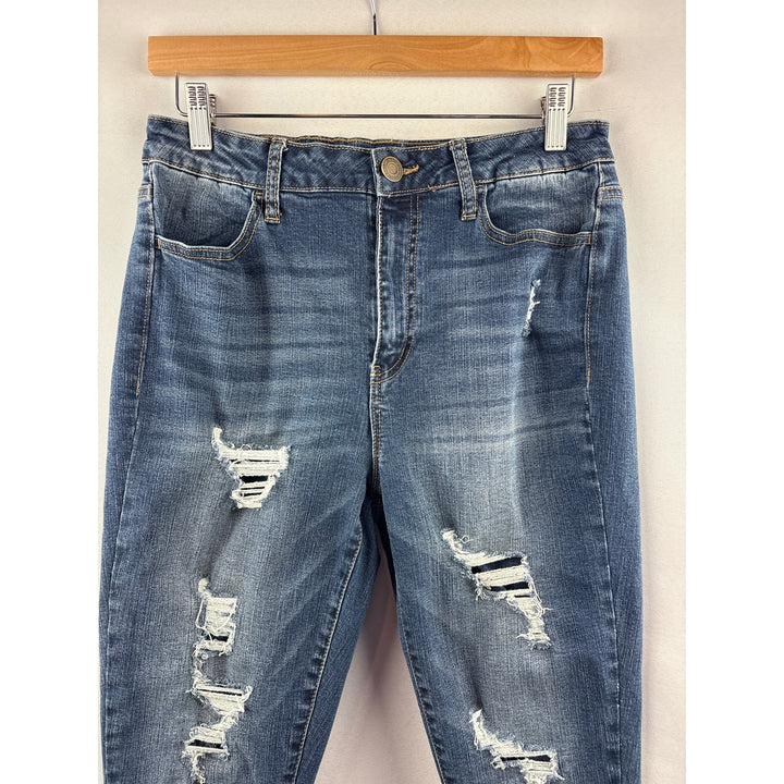 Women’s SO Size 13 Medium Washed Blue Distressed Jeggings