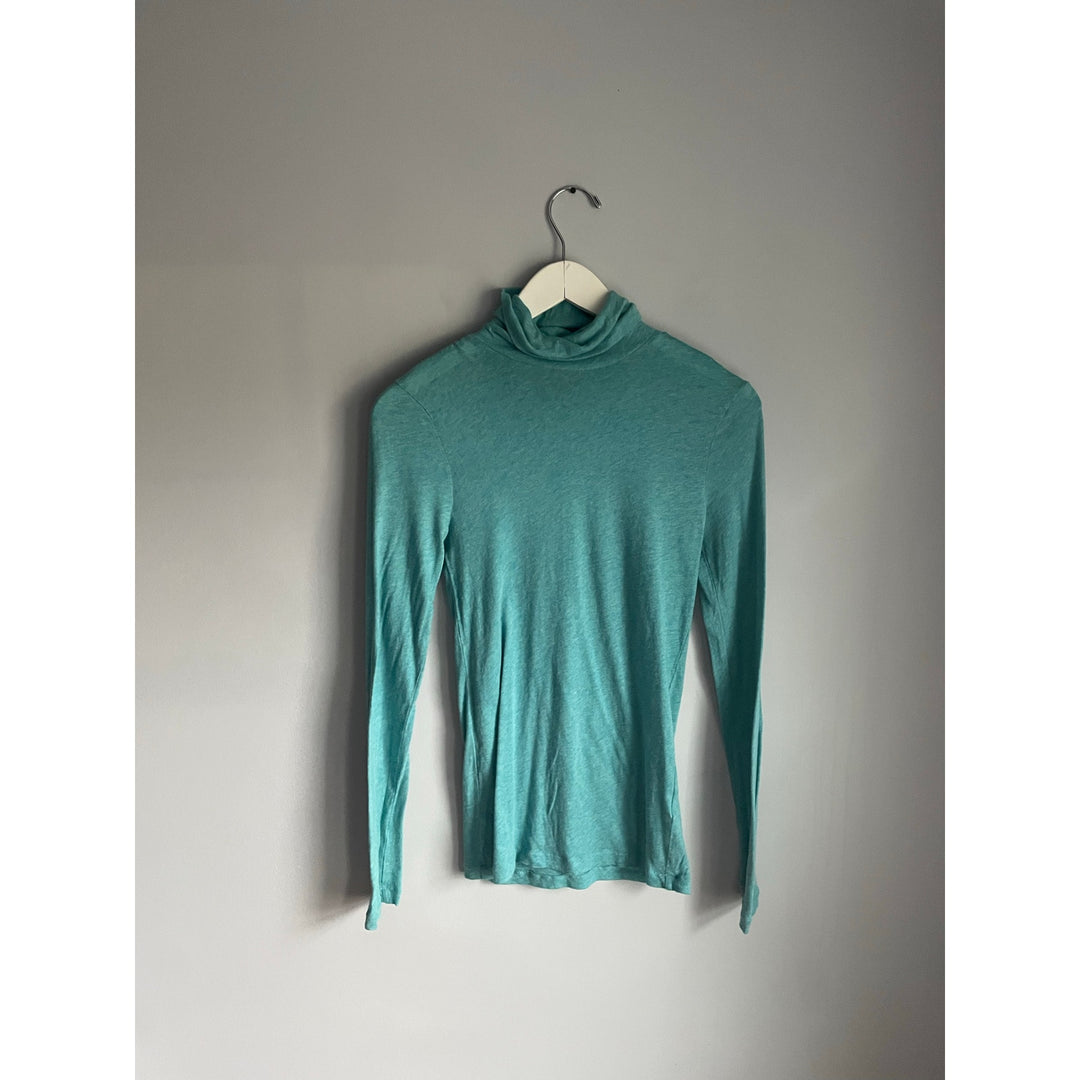 J.Crew Teal Long sleeve turtleneck size XS 100% cotton Minimalist Basic Layer
