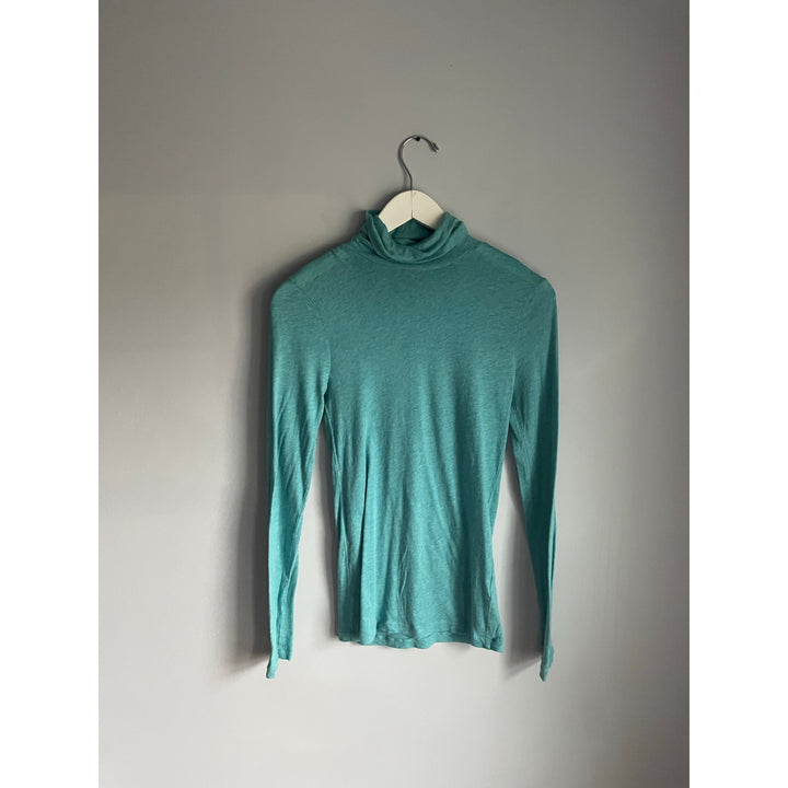 J.Crew Teal Long sleeve turtleneck size XS 100% cotton Minimalist Basic Layer