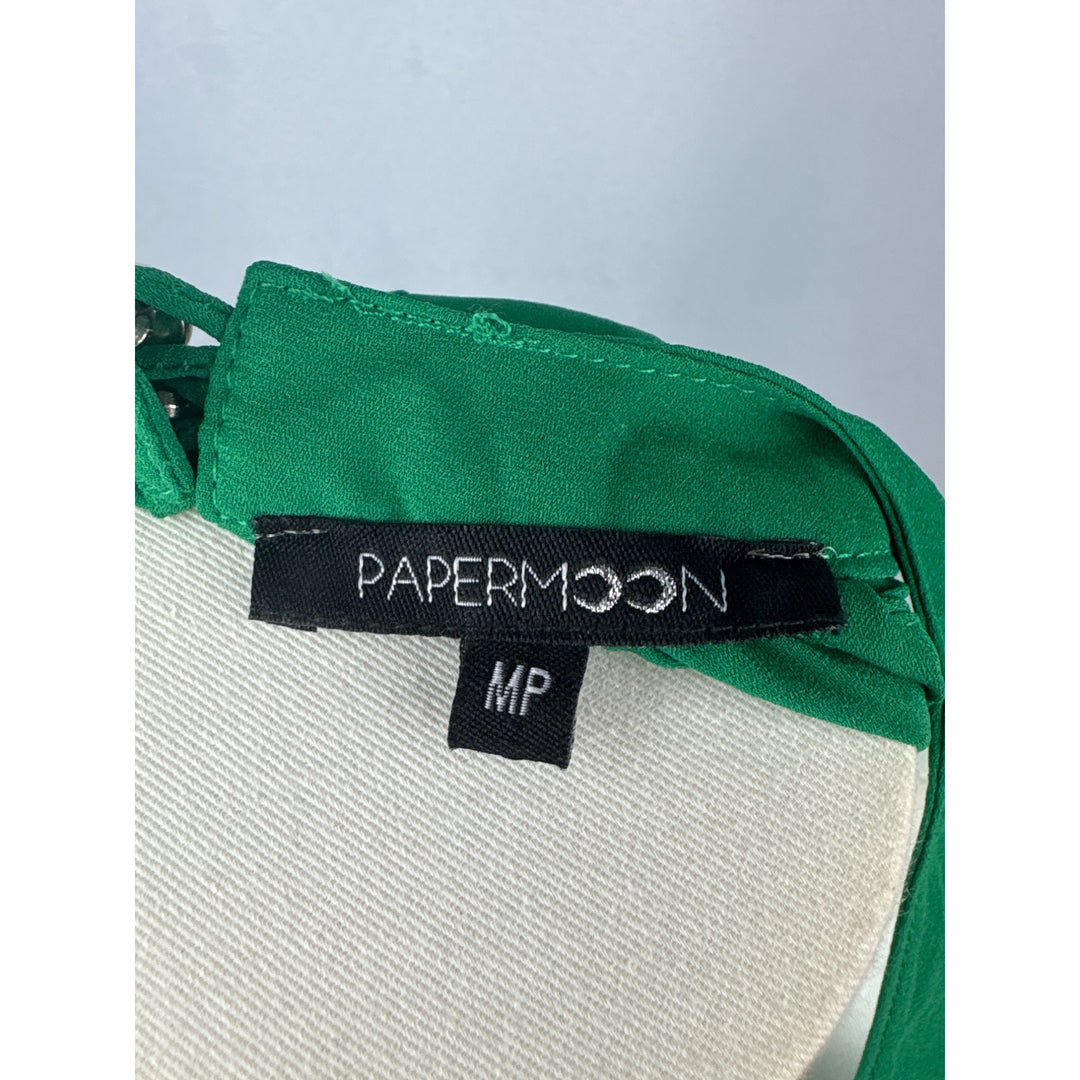 Papermoon Emerald Green Keyhole Halter Top Medium Petite