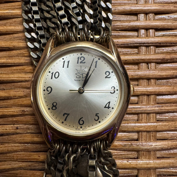 Sara Designs NY Chain Wrap Watch Copper-Toned, Water Resistant, Stylish Watch