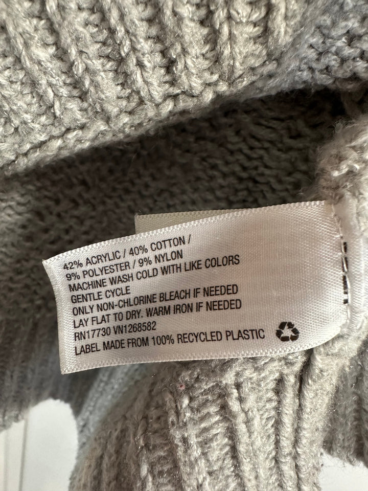 A New Day Womens Oversized White Gray Cable Knit Sweater Size XS