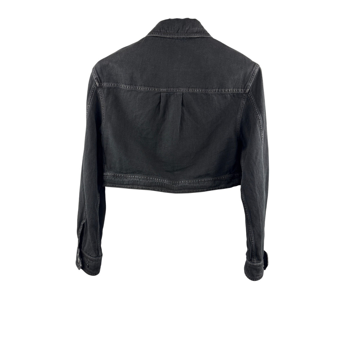 Women’s Brunello Cucinelli Small Light Washed Black Cropped Jean Jacket