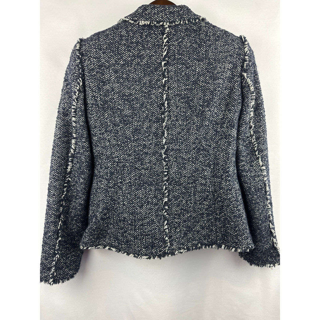 Women’s Jones Of New York Blue Gray Tweed Blazer Size 4