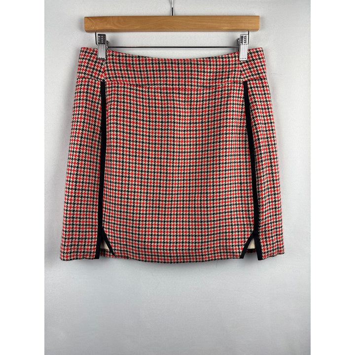 Women’s Maison Jules Size 4 Red, Black, & Cream Mini Pencil Skirt