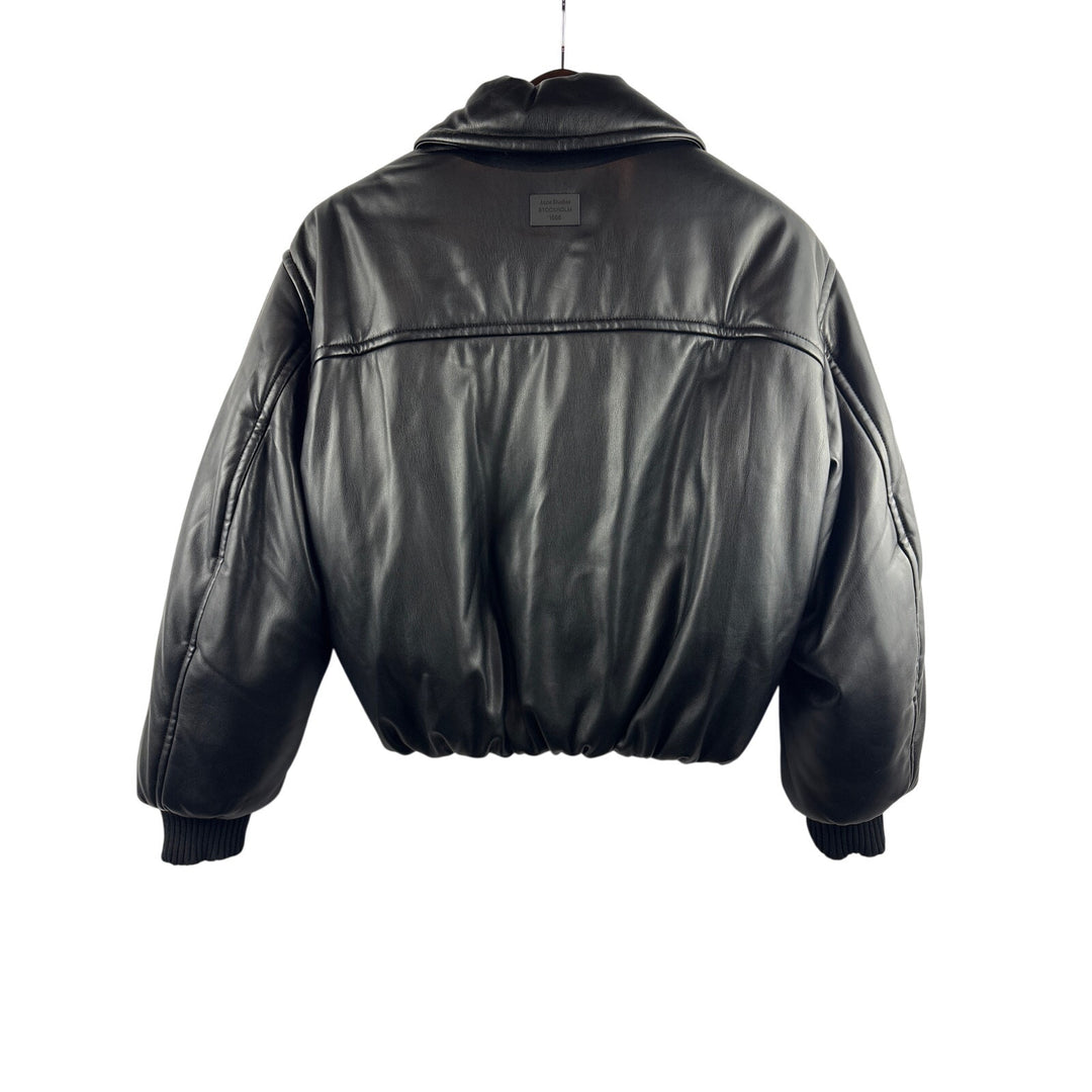 Women’s Acne Studios Medium Black Leather Bomber Jacket