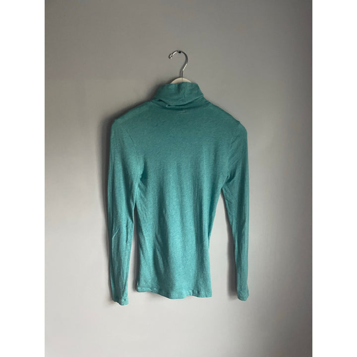 J.Crew Teal Long sleeve turtleneck size XS 100% cotton Minimalist Basic Layer