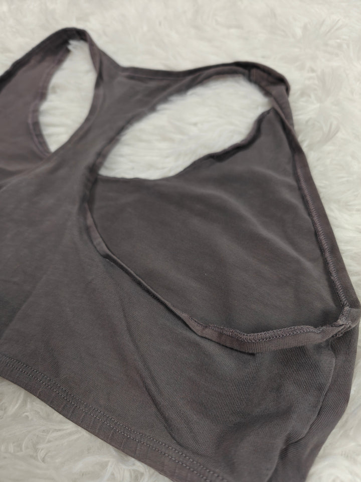Gymshark Womens Charcoal Gray Racerback Sports Bra Size XL for Yoga and Pilates