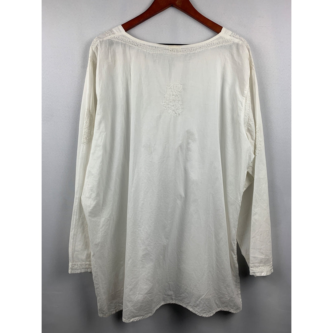 Women’s NWT Advance White Embroidered Cotton Shirt Size 2X