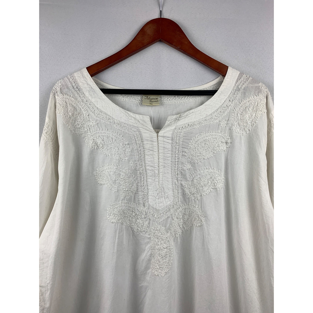 Women’s NWT Advance White Embroidered Cotton Shirt Size 2X