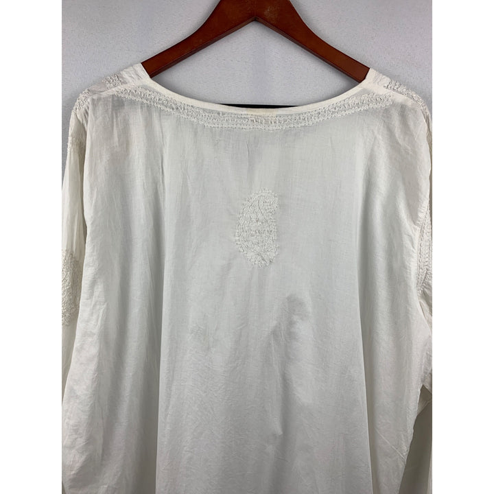 Women’s NWT Advance White Embroidered Cotton Shirt Size 2X