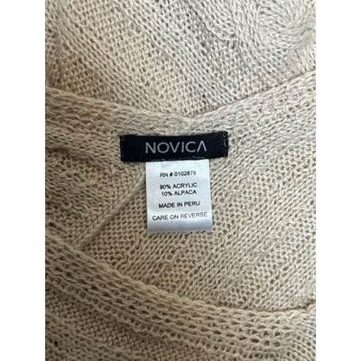 Women’s Novica Beige Textured Poncho One Size