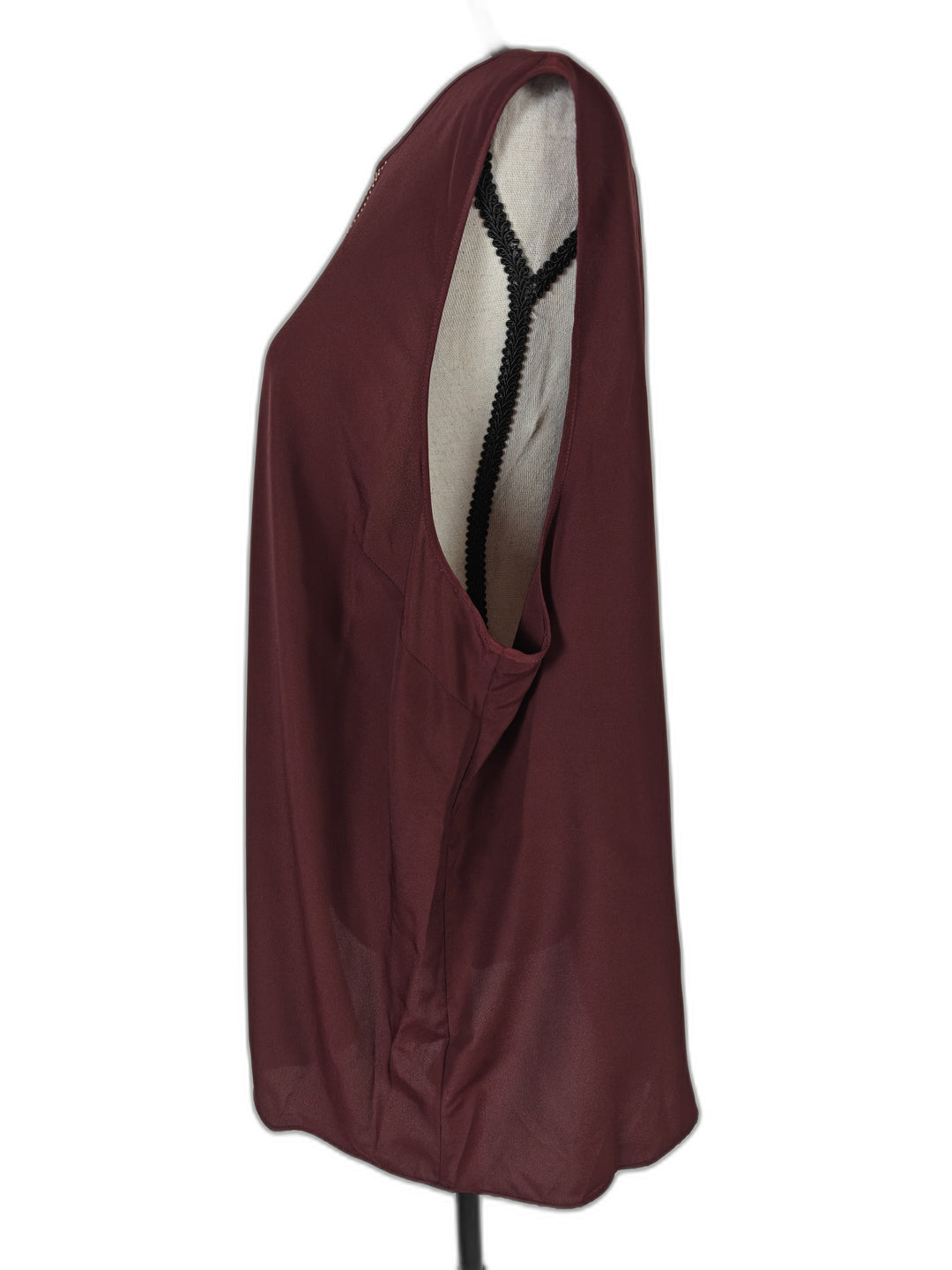 Womens Michael Kors Sleeveless Studded Blouse Merlot Size 2X