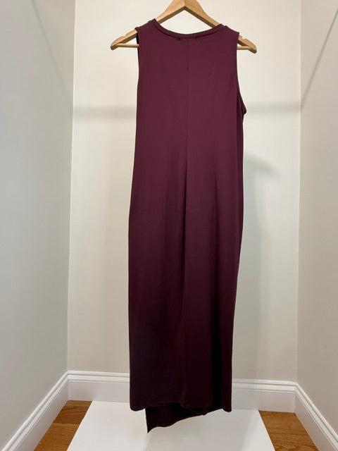 Nine Britton Burgundy Twist Waist Faux Wrap Tank Midi Dress SzXL