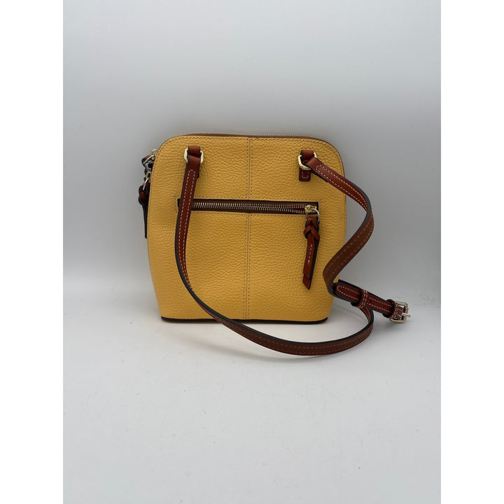 Women’s Dooney & Bourke Butter Yellow w/ Brown Accents Leather Crossbody Purse