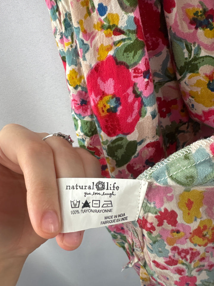 Women’s Natural Life XL Multicolored Floral Sleeveless Blouse