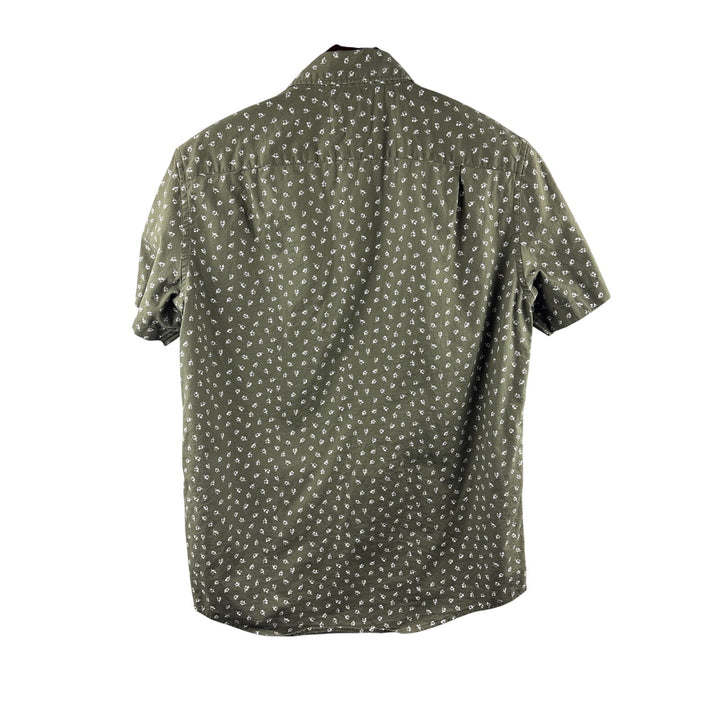 Women’s American Eagle Small Red Short Sleeve Button Up w/ White Diamond Pattern