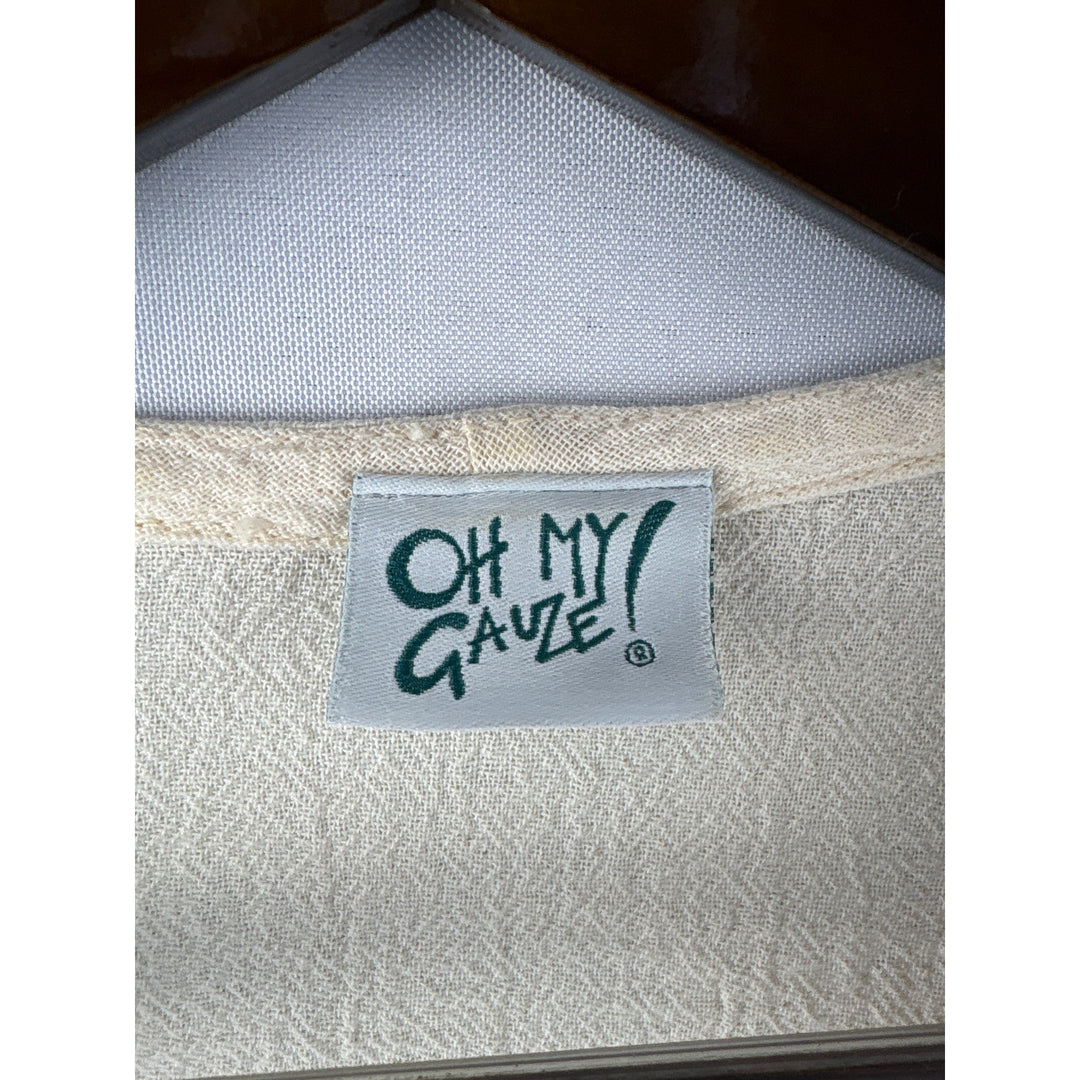 Women’s Oh My Gauze! XXL Cream Short Sleeve Blouse