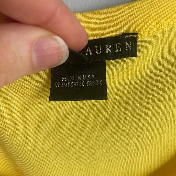 Ralph Lauren Bright Yellow Tank Top 100% Mercerized Cotton Spring Basic Preppy size Small Sunshine Yellow Rave Coconut Girl