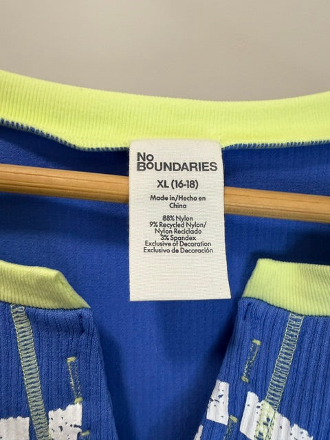 No Boundaries Varsity Ribbed Athletic Top Biker Shorts Set XL