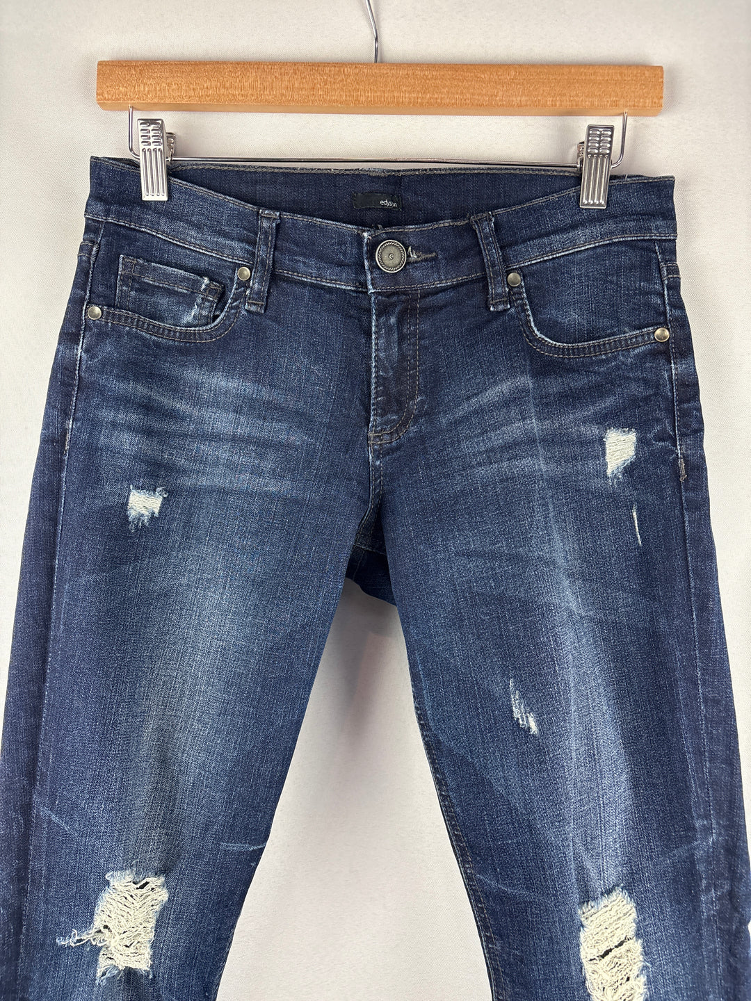 Women’s Edyson Size 26 Dark Wash Blue Distressed Jeans