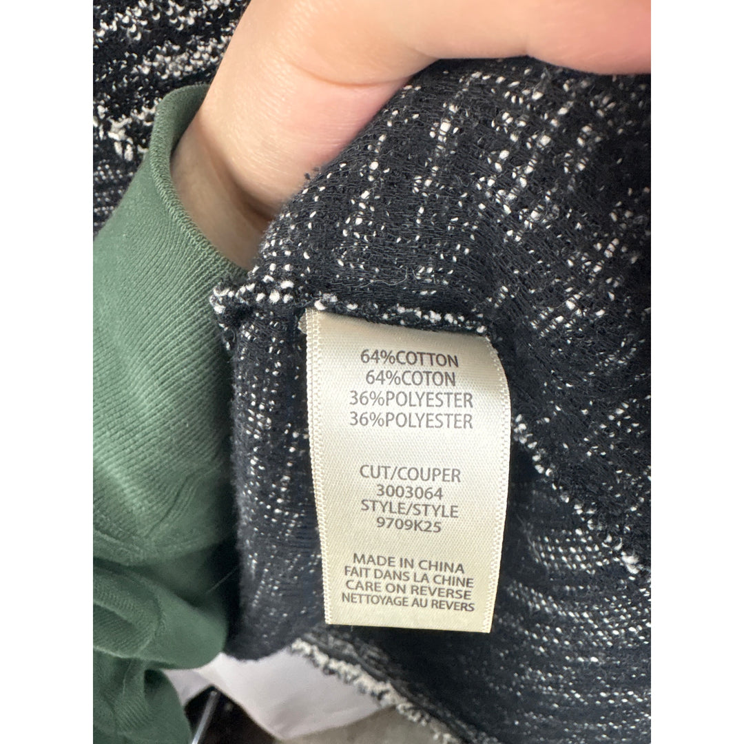 Women’s Max Studio Small Black & White Tweed Long Blazer