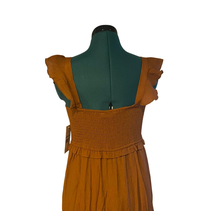 Nanette Lepore Rust Orange Glazed Ginger Cottage Tiered Ruffle Maxi Dress NWT 8