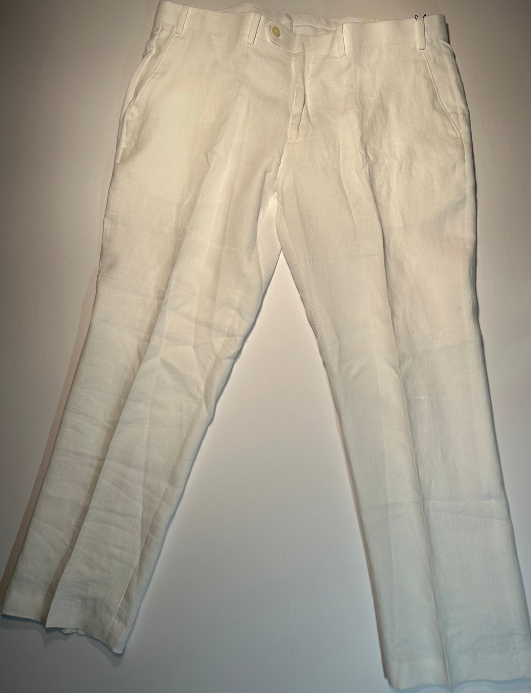 Lauren Ralph Lauren Men’s White Linen Suit 46R Jacket 40x30 Pants UltraFlex NEW!