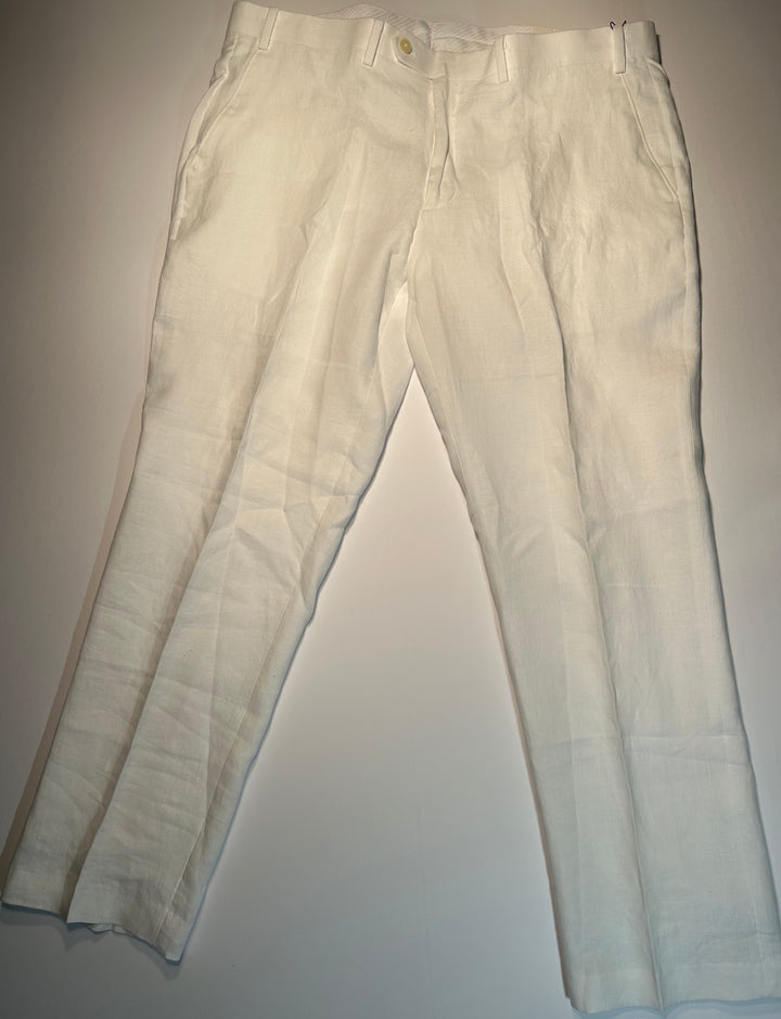 Lauren Ralph Lauren Men’s White Linen Suit 46R Jacket 40x30 Pants UltraFlex NEW!