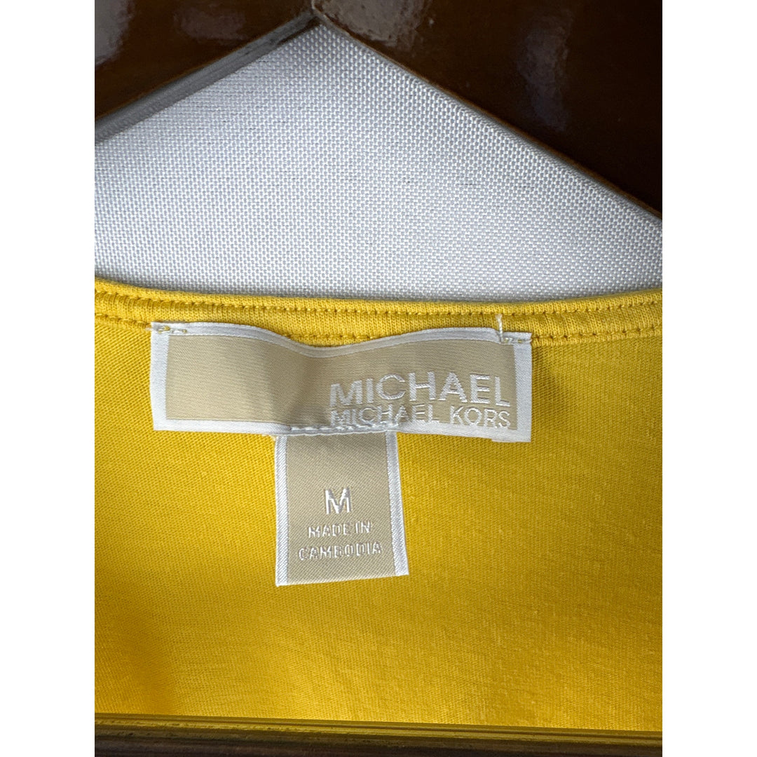 Women’s Michael Kors Medium Yellow Tank Faux Wrap Shirt