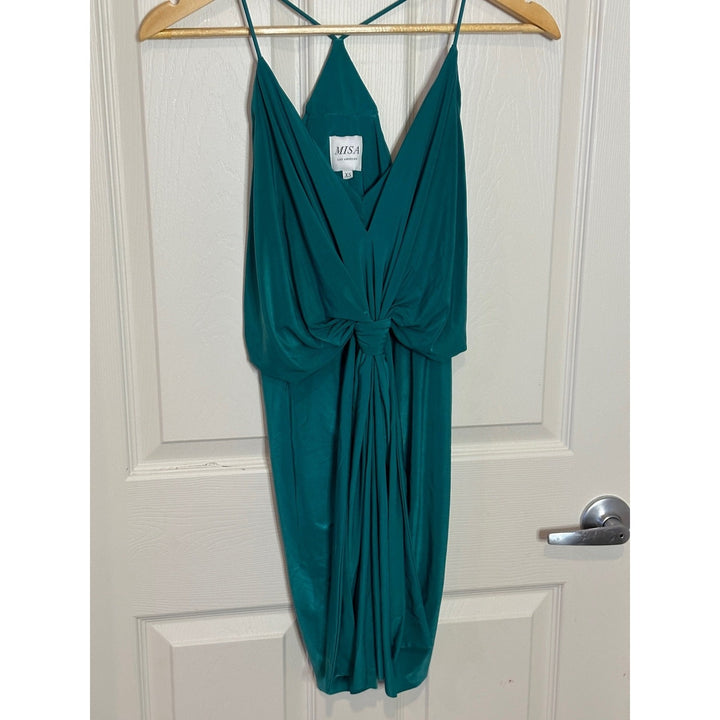 Women’s Misa Los Angeles Green Halter Mini Dress Size XS
