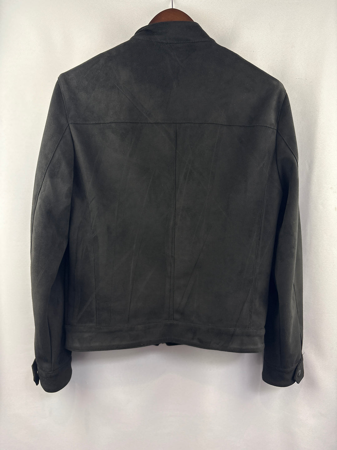 Men’s Express Small Black Suede Zip-Up Biker Jacket