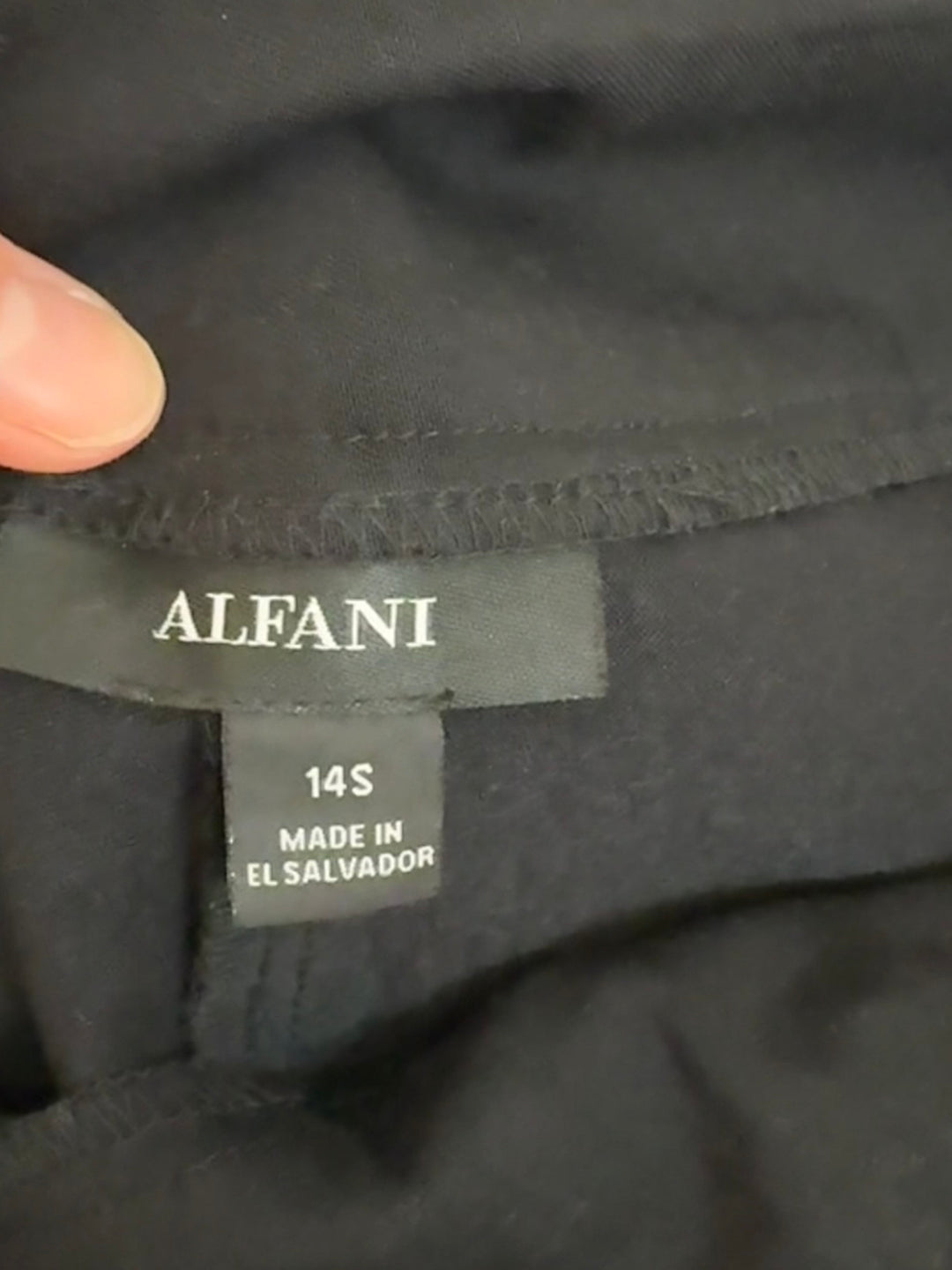 Alfani Pull-On Black Pants – Size 14S NWOT