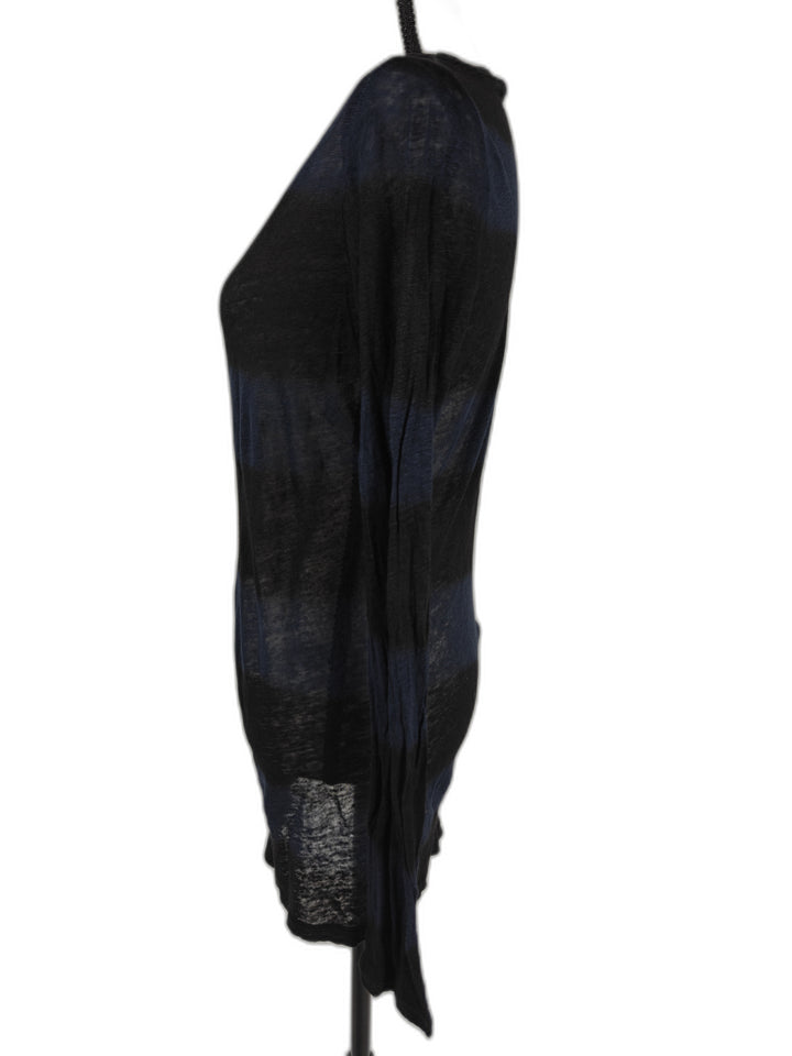 Womens Majestic Paris Long Sleeve Top Black Blue Size 1