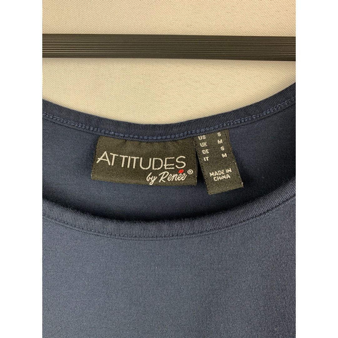 Attitudes By Renée Womens Navy Sleeveless Tank Top S