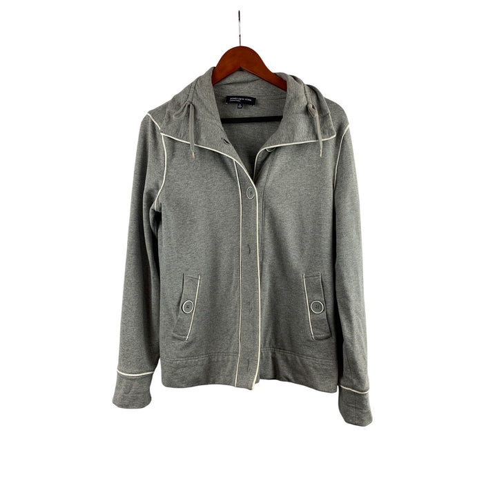 Jones New York Signature Hoodie Jacket M Gray Cotton/Spandex Womens