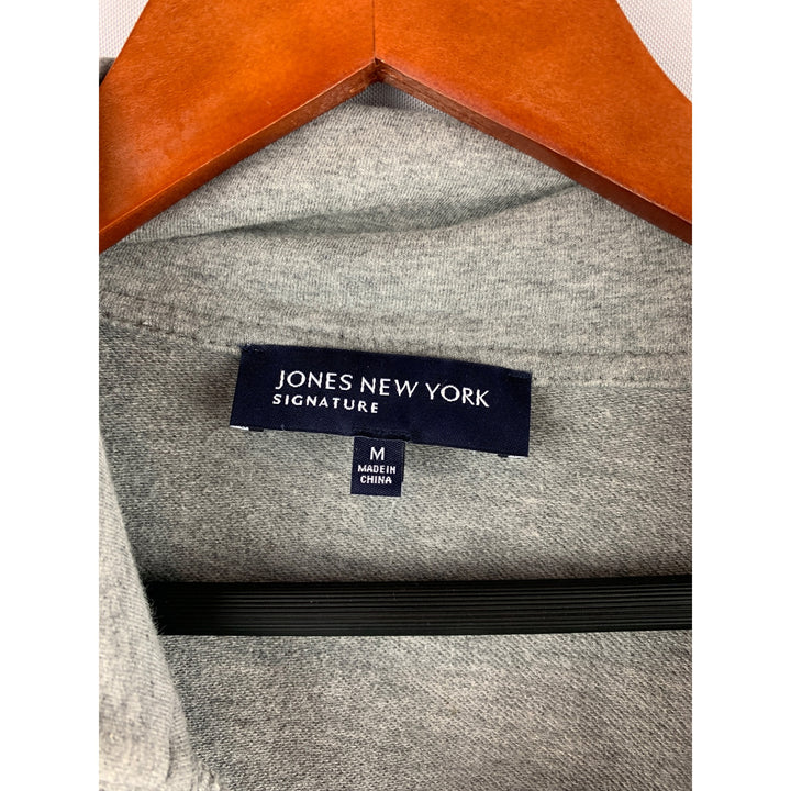 Jones New York Signature Hoodie Jacket M Gray Cotton/Spandex Womens