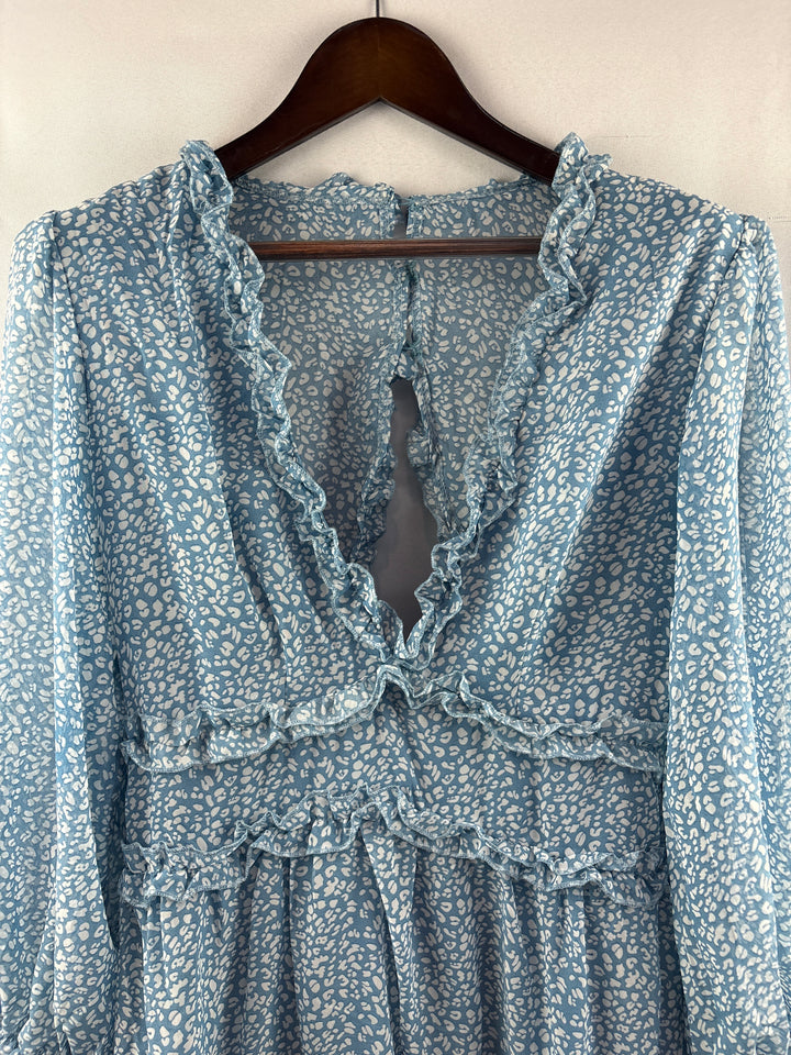 Women’s Bella’s Wardrobe Large Blue Animal Print Mini Dress
