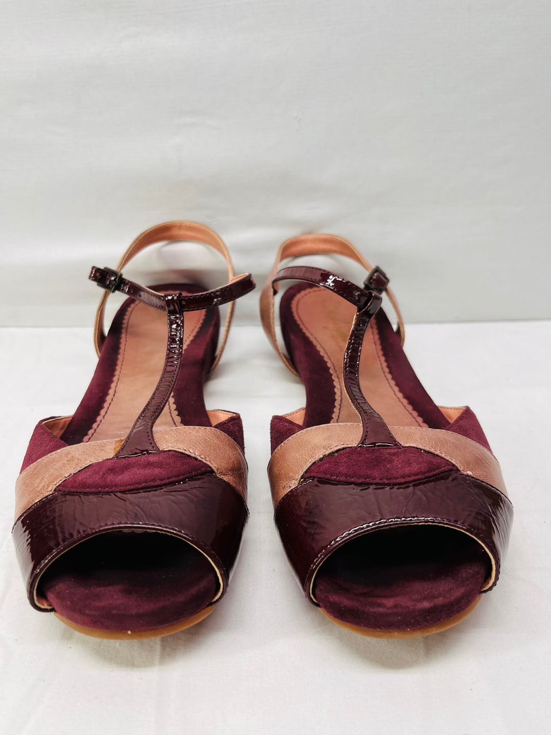 Miss Albright Lavender Leather Sandals Women's Strappy Buckle Casual Shoes Size 8.5
