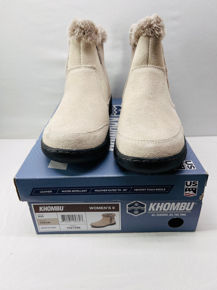 Khombu Women's Fur Lined Winter Boots Waterproof Cold Weather Snow Boots Size 9