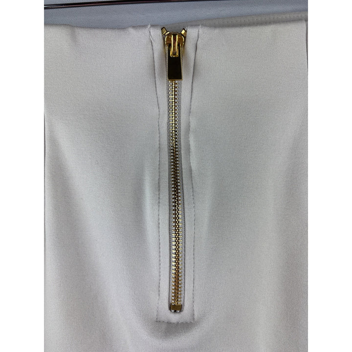 Premise Studio Womens Beige Mini Skirt With Front Zipper Size 8